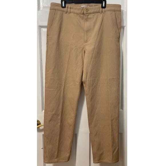 COS Pants Tan Beige Trousers NWT Work Office Textured Women's Straight Slim 14 - Picture 1 of 8